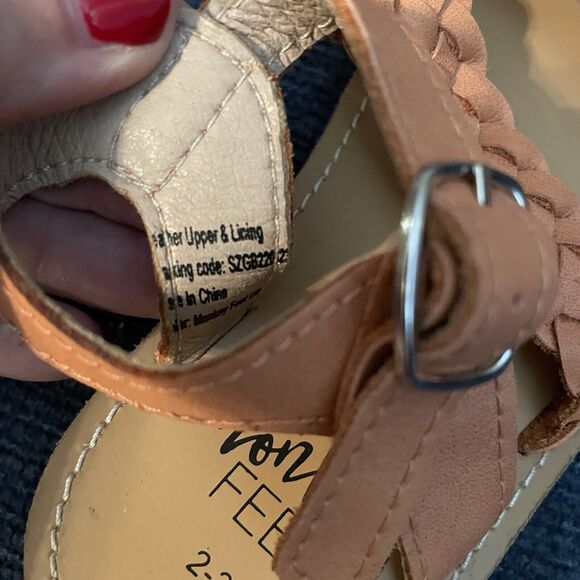 Monkey Feet Leather Sandals Toddler Size 2/3 Peachy Pink Gorgeous Condition - Picture 4 of 13